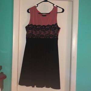 Pink and Black Laced Dress